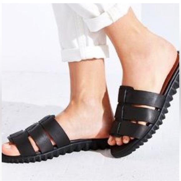 NEW Jeffrey Campbell Leather Rochelle Slide Sandal NWOB - Picture 2 of 15